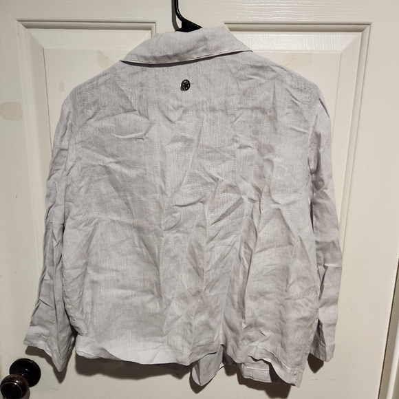 MES SOEURS ET MOI 100% Linen Button Long Sleeve Jacket Lagenlook Minimalist - Picture 6 of 7